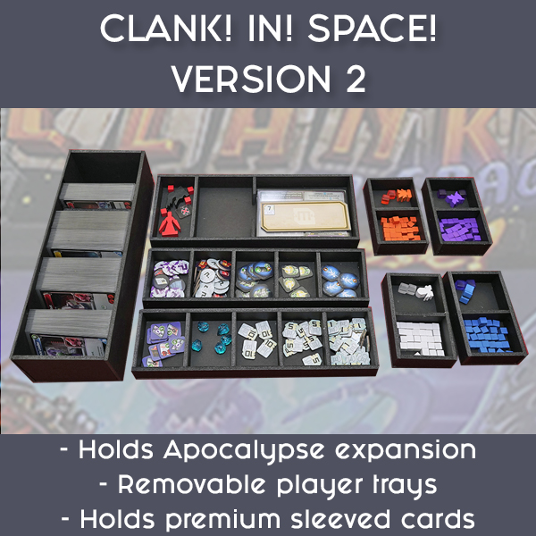 clank in space, board game, board game insert
