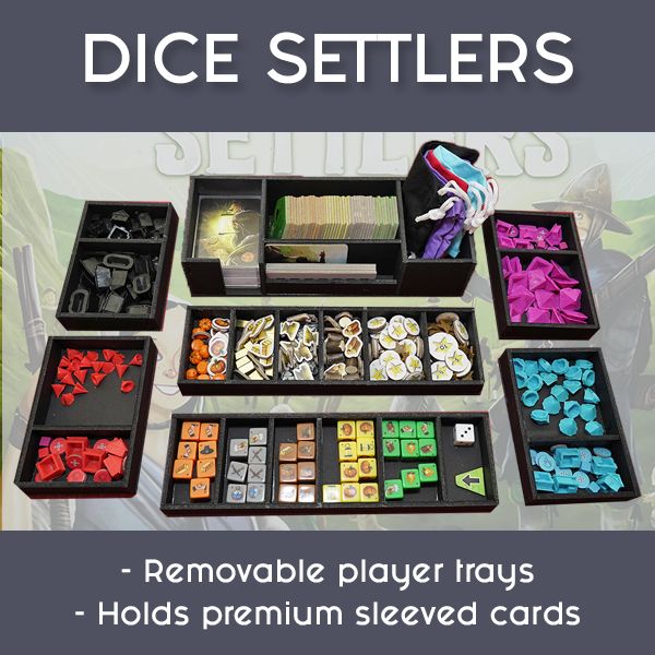 Dice Settlers, board game, board game insert