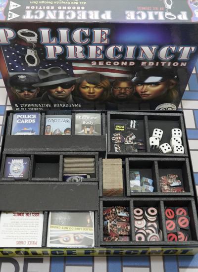 Board Game Insert, Board Game Organizer, Foam Board Organizer, Foam Board Insert, Police Precinct 2nd Edition